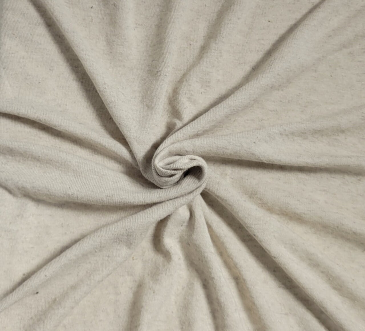 1 Yard Natural Linen Cotton 1x1 Rib Knit Fabric Lightweight Soft Stretch 72 Inches Wide